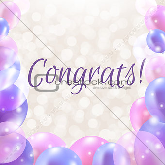 Congrats Card With Balloons