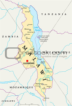 Malawi Political Map