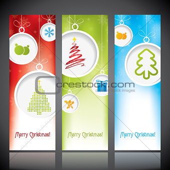 Christmas banners with decorations