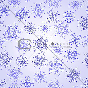 Vector Seamless Pattern with  Snowflakes