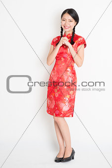 Asian chinese girl blessing