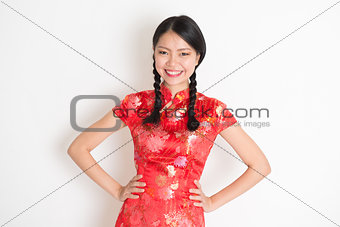 Asian chinese girl in qipao