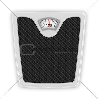Measuring tape wrapped around bathroom scales. Concept of weight