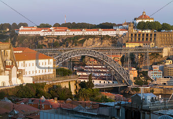 North side of Douro and Maria Pia bridge of Porto
