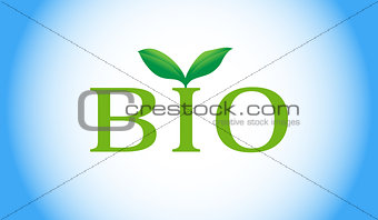 Bio word with green plant