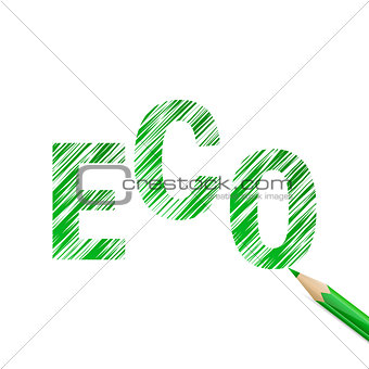 Eco text drawn with green pencil