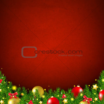 Red Christmas Poster With Bokeh