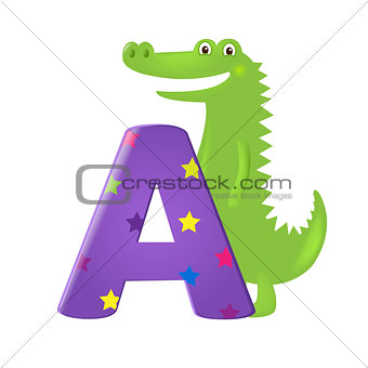 Green Alligator With Letter