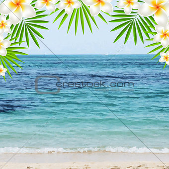 Summer Time Poster With Frangipani