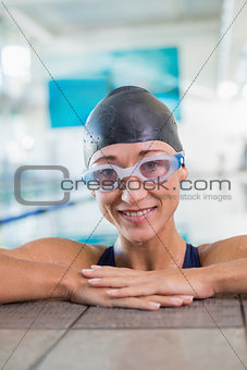 Female swimmer in the pool at leisure center