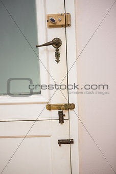 Close up of a closed door
