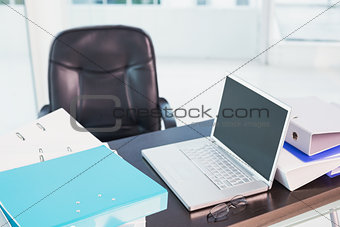 A desk with furnitures