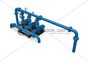Technology. Illustration pump station of water