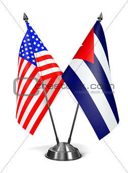 USA and Cuba - Miniature Flags.