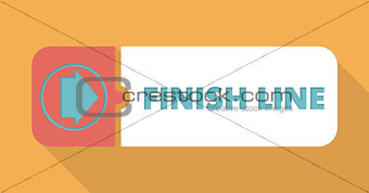 Finish Line on Blue Background in Flat Design.