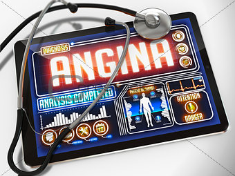 Angina on the Display of Medical Tablet.