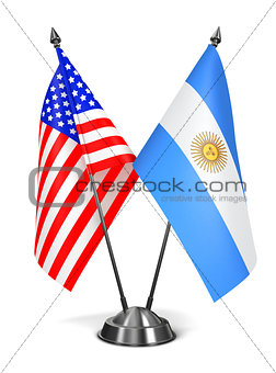 USA and Argentina - Miniature Flags.