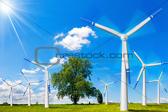 Electric Wind Generators in Countryside