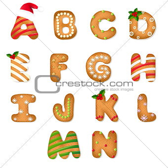 Christmas Gingerbread Cookie Alphabet