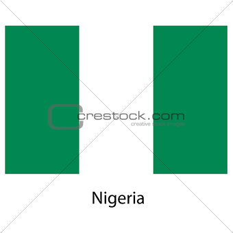 Flag  of the country  nigeria. Vector illustration. 