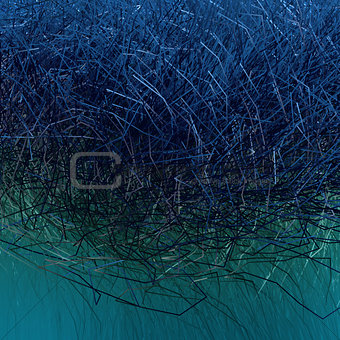 grass hair in blue green abstract background