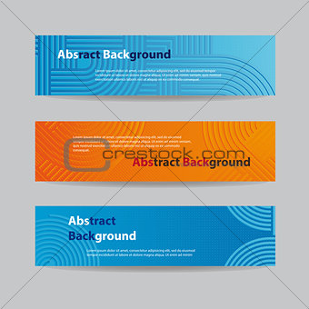 Abstract Blue and Orange Banners