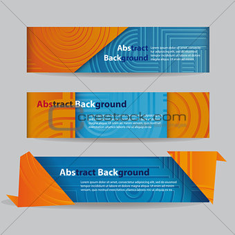 Abstract Banners with Ribbon