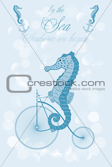 Seahorse on bicycle
