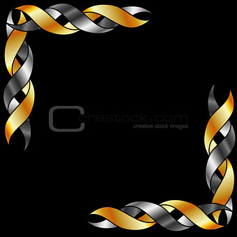 Gold and silver frame over black