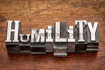 humility word in metal type