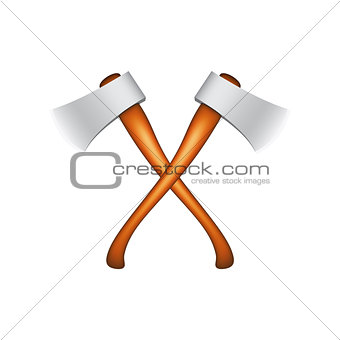 Two crossed old axes
