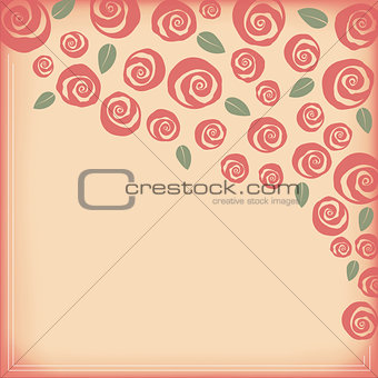 Valentine and wedding rose border
