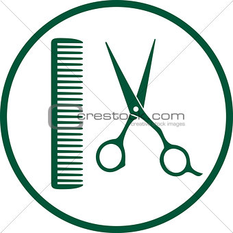 green hairdresser sign