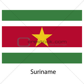 Flag  of the country  suriname. Vector illustration. 