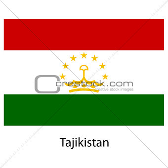 Flag  of the country  tajikistan. Vector illustration. 