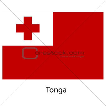 Flag  of the country  tonga. Vector illustration. 