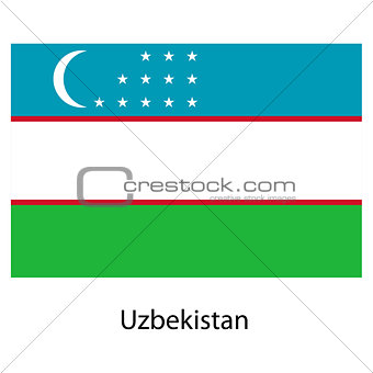 Flag  of the country  uzbekistan. Vector illustration. 