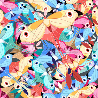 pattern multicolored butterflies