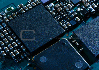 Close up Image of Electronic Circuit Board with Processor