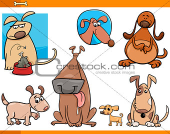 dogs characters cartoon set