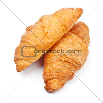 two fresh croissant
