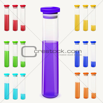 Bottles of potion. Vector illustration.
