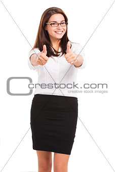 Happy business woman