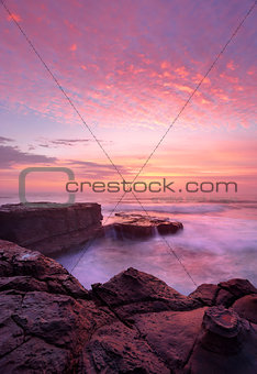 Sunrise North Avoca Beach rock shelf