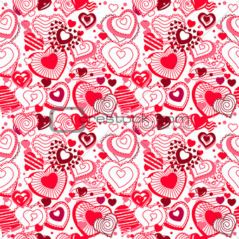 Background made of ornate hearts