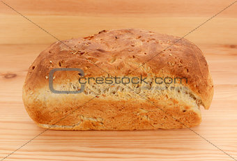 Freshly baked loaf of crusty bread