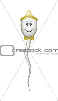 Sperm with condom hat