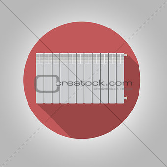 Flat vector icon for heating radiator