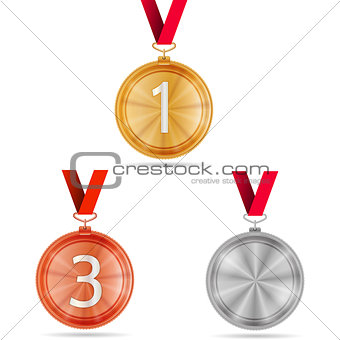 Vector illustration of winner medals