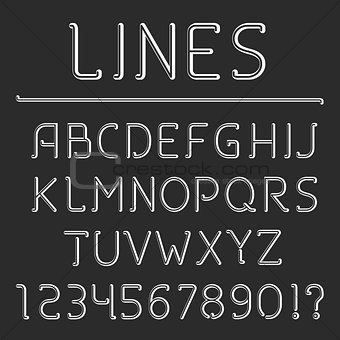 Retro Line Alphabet and Numbers